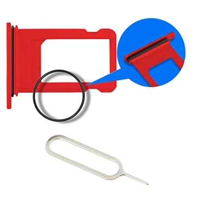 Immagine di MMOBIEL Vassoio Carta SIM Compatibile con iPhone 11 2019 Porta Scheda incl Il Pin della Rosso
