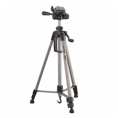 Immagine di Cullmann 52118 Alpha 1800 Treppiede mobile con supporto per smartphone (altezza di estensione 140 cm, misura dell&#039;imballaggio 56 testa a 3 vie, carico massimo 2 kg, peso 900 g), argento