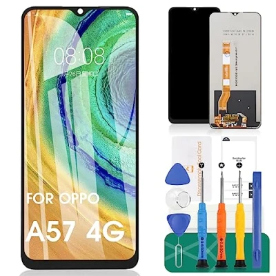 Immagine di Per Oppo A57 4G Sostituzione Dello Schermo A57S Display LCD A17 Touch Screen A17K Digitalizzatore Assembly A77 Kit di Riparazione A77S (nero)