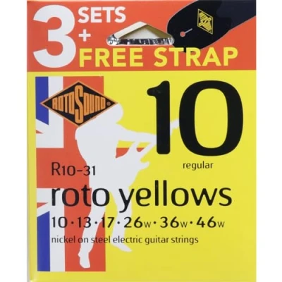 Immagine di Rotosound R10Vp Value Pack R10 (3 Sets + Free Strap)