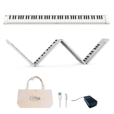 Immagine di Blackstar BA215010 Carry on FP 88 Touch Tasti Sensitive Bianco Portatile Pieghevole Digital Piano USB MIDI Controller con batteria ricaricabile