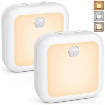 Immagine di Luce Notturna Batteria, [2 Pezzi] LED con Sensore di Movimento, 3 Modalità e Dimmerazione Continua, Bambini per Armadio, Scale, Cucina, Soggiorno, Corridoi, Camera da Letto
