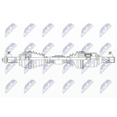 Immagine di NTY NPW MZ 060 Albero motore / Semiasse Assale anteriore Sx Trasmissione automatica