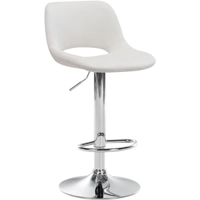 Immagine di CLP Sgabello Camden I Rivestimento in velluto Girevole, Colore:crema, Materiale base:Metallo effetto cromato