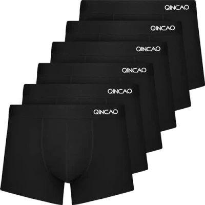 Immagine di QINCAO Boxer da Uomo, Confezione 6 Pezzi, privi di Etichette Che graffiano, Biancheria Intima, in Cotone, Taglia: S 4XL