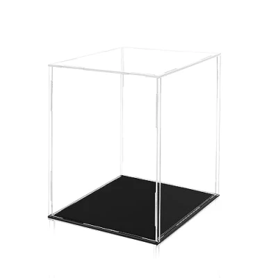 Immagine di TSKDKIT Vetrina Acrilica con Base Nera, Scatola Acrilico Trasparente per Controsoffitto Antipolvere Lego Figura, Modellismo, Statuette, Oggetti da collezione (20 x 20 25 cm)
