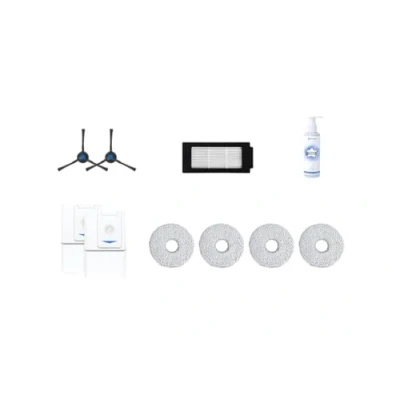 Immagine di ECOVACS Kit di ricambio Premium per il robot aspirapolvere T30 (PRO) OMNI, 2 spazzole laterali, filtri antibatterici, sacchetti la polvere, 4 panni, 1 soluzione detergente 110ml, originale