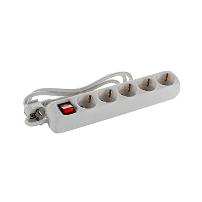 Immagine di Alyco 199465, Base multipla 5 prese con interruttore, Cavo da 1.4 m, Bianco