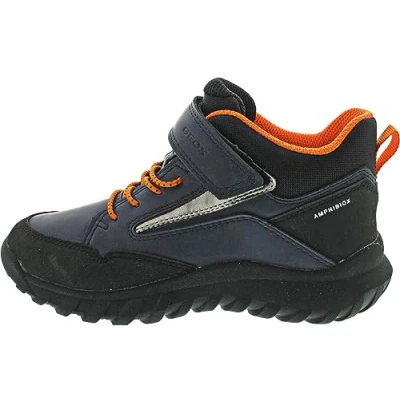 Immagine di Geox J Simbyos B ABX Scarpe primi passi per bambini, Taglia: 27, Navy orange Sintetico / tessuto