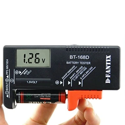 Immagine di D FantiX Tester Batterie, Tensione della batteria checker per batterie AA AAA C 9V 1.5V Cella pulsante (Modello: BT 168D)