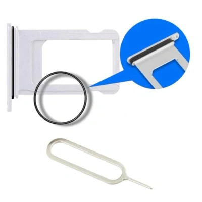 Immagine di MMOBIEL Vassoio Carta Sim Compatibile con iPhone 11 2019 Porta Scheda Inclusa guarnizione di gomma e Pin Bianco