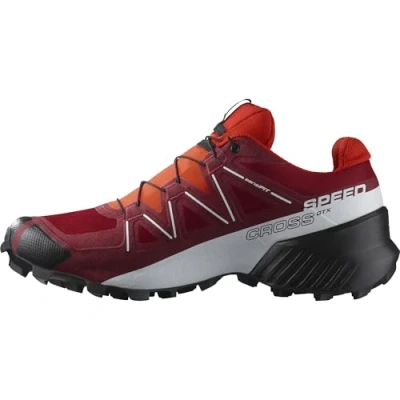 Immagine di Salomon Speedcross Gore Tex Scarpe Impermeabili da Trail Running Uomo, Protezione dalle intemperie, Grip aggressivo, Calzata precisa, Red Dahlia/White/Black, 42 2/3 EU