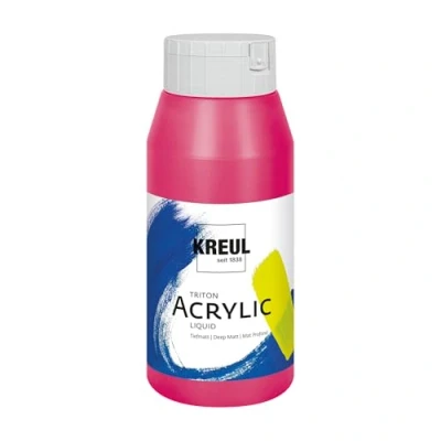 Immagine di Kreul 17040 Solo Goya Triton Acrylic Paint Magenta, flacone da 750 ml, Vernice a Base d&#039;Acqua ad Asciugatura Rapida e Opaca, qualità Studio, buona Copertura Alta resa, unità