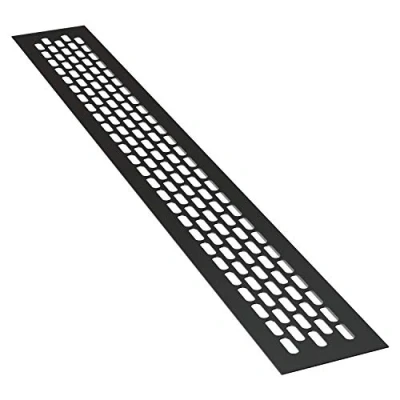 Immagine di sossai® Griglia di ventilazione in alluminio Alucratis (1 pezzo) Rettangolare dimensioni: 80 x 6 cm Colore: nero areazione