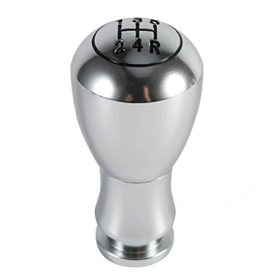 Immagine di Keenso pomello del cambio manuale a 5 marce automatico universale leva con in alluminio per auto(Silver)