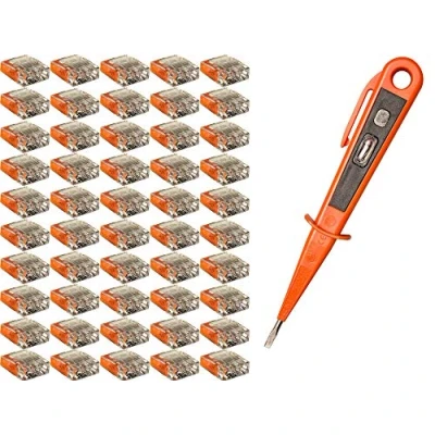 Immagine di H+H Werkzeug SKK50 50 Set di attrezzi a 3 poli + 1 tester tensione/tester fase 45300 VDE (morsetto collegamento), arancione, 0,5 2,5 mm²