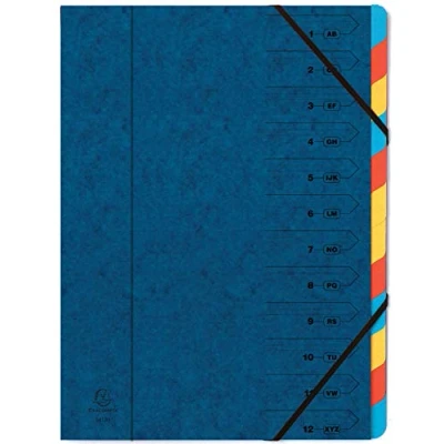 Immagine di Exacompta 54122E Classificatori con Punti Metallici, 24x32 cm, Blu