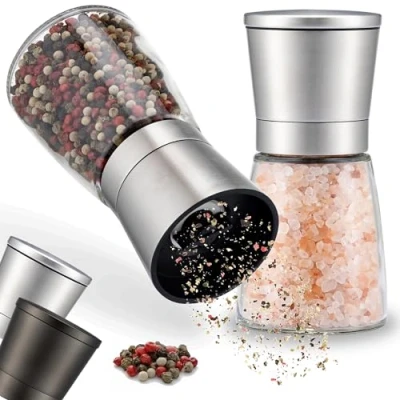 Immagine di ZOLMER Set 2 Macina sale e pepe manuale con Macinino in ceramica regolabile acciaio inox di alta qualità per o peperoncino