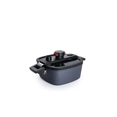 Immagine di Woll Active Lite Casseruola quadrata con coperchio Lite, 22 cm x cm, altezza 9 3,2 litri, 2 maniglie laterali, induttiva, adatta a tutti i piani cottura, alluminio, antracite