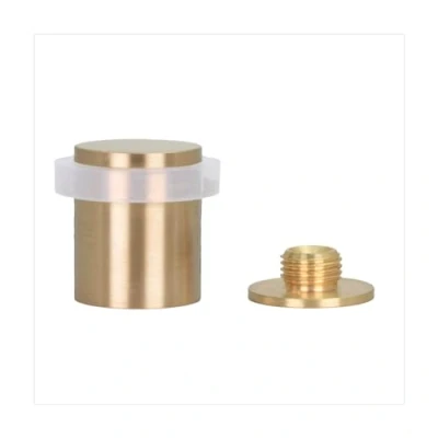 Immagine di Fermaporta 24 x 30 mm Base filettata Ottone opaco Include vite + tassello di fissaggio EVI Hardware I 18024X30