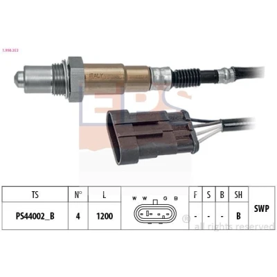 Immagine di EPS 1.998.353 Sonda lambda Made in Italy OE Equivalent riscaldato, planare, Filettatura prelubrificata ALFA ROMEO: 156 Sedan, 159 Sportwagon