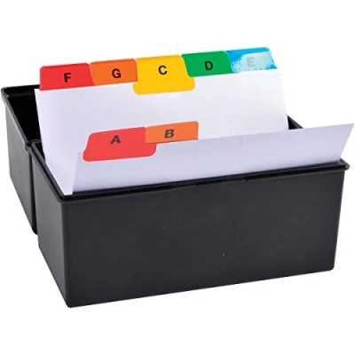 Immagine di Exacompta Rif 13996E Scheda indice 88 x 105 mm di dimensione, 160 g/m², carta bianca laminata multicolore, 25 etichette alfabetiche, adatto per documenti A7