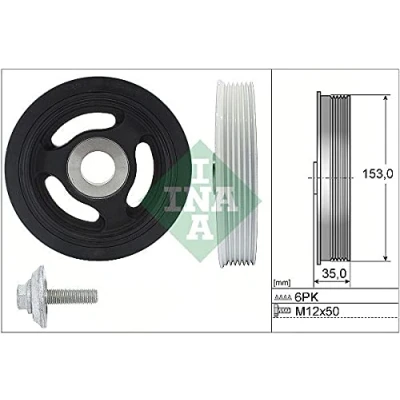 Immagine di INA 544 0104 20 Kit pulegge, Albero motore/a gomito VOLVO: V40 Hatchback, V60 I, CITROËN: C4 Picasso 1, C3 II, Coupe, PEUGEOT: 206 Hatchback