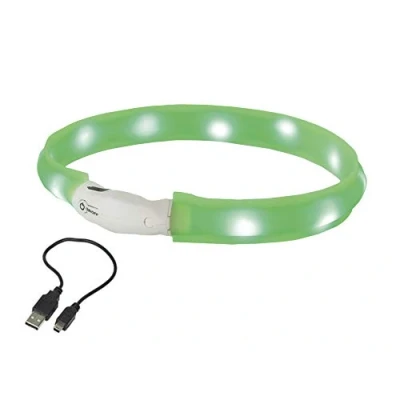 Immagine di Nobbys 77023 Nobby Dog Starlight LED Luce di Sicurezza Nastro Collare Verde 40 cm