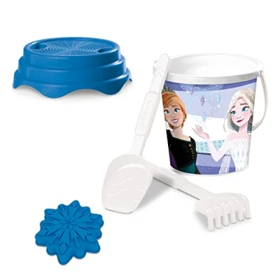 Immagine di Mondo Toys Frozen Bucket Set, Set Mare Renew con Secchiello, Paletta, Rastrello, Setaccio, Formina, Inclusi, 28216 Multicolore