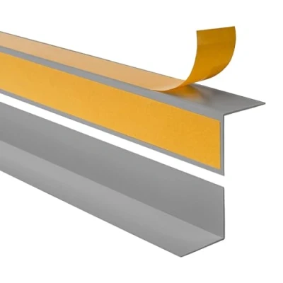 Immagine di Quest Profilo angolare in PVC, autoadesivo, con nastro adesivo sull&#039;esterno, 15 x mm, 200 cm, grigio scuro