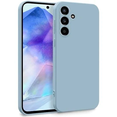 Immagine di MyGadget Cover per Samsung Galaxy A55 5G Custodia in Silicone Morbido a Doppio Strato Case con Protezione Fotocamera &amp; Fodera Interna Antigraffio Blu Chiaro