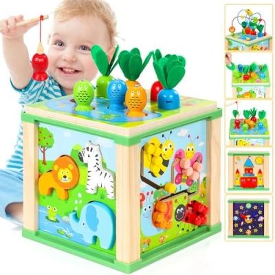 Immagine di Jojoin Cubo Montessori Multiattivita Giochi Bambini in Legno Educativi, Gioco Regalo Bimba 1 2 Anno