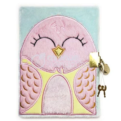Immagine di Avenue Mandarine Un Journal Intime Fourrure 240 Pages lignées 12,5x17 cm avec fermeture cadenas, Oiseau Consumabili, Multicolore, CO210C