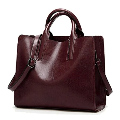 Immagine di Coolives Borsa Tote con Manici Borse a mano Tracolla da Donna in Pelle PU per Signora Caffè marrone