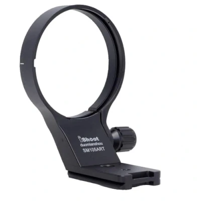 Immagine di iShoot Anello di montaggio per treppiede da 82 mm compatibile con Sigma 100 400mm f/5 6.3 DG DN OS e 105 f/1.4 HSM Art, staffa supporto obiettivo integrata Arca Swiss Fit Piastra a