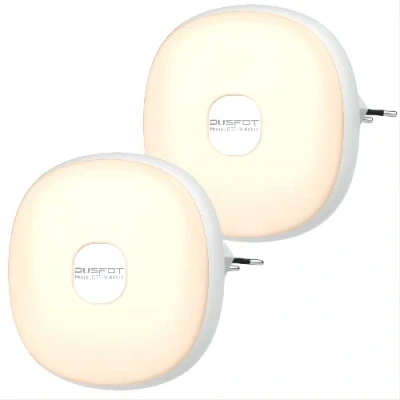 Immagine di OUSFOT luce Notturna da Presa bambini Led Batteria Ricaricabile 2 pezzi sensore crepuscolare automatico di orientamento per camera dei letto scale cucina