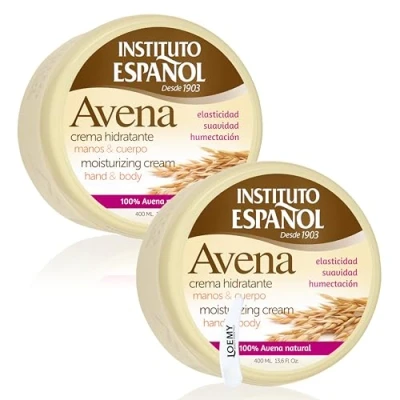 Immagine di Instituto Español Avena Crema Hidratante Corpo Donna, Uomo Trattamento e l&#039;elasticità per pelle secca, screpolata Ideale tutta la famiglia set 800 ml