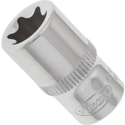 Immagine di ViGOR V2723N Inserto per chiave a bussola Torx, larghezza E11, attacco quadrato da 6,3 mm, profilo E, lunghezza 25 strumento lavori di precisione