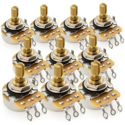 Immagine di CTS 450G No Load A250K Potenziometro Ottone Corto Split Shaft 1/4 Pollice 10% Audio Taper Pots per Chitarra Elettrica Basso(Set di 10)