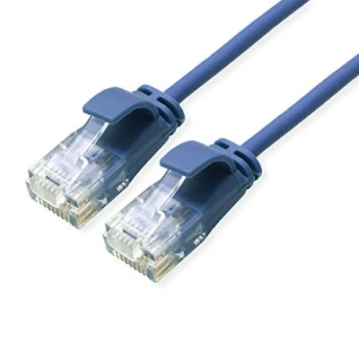 Immagine di Roline 21.15.3943 RJ45 cavo di rete, patch CAT 6A U/UTP 1.00 m Blu non schermato, Privo alogeni, Ritardante fiamma 1 pz.