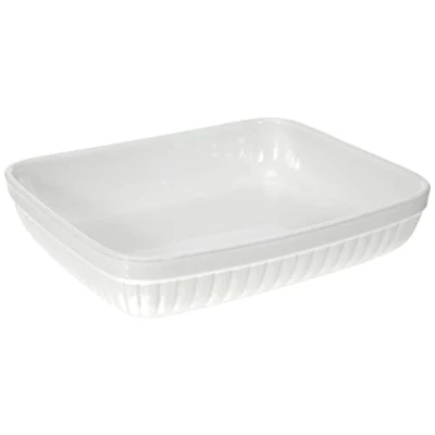 Immagine di Excelsa Pirofila Rettangolare Perfetta per infornare Ogni Tipo di pietanza, Ceramica, Bianco, 31 X 25
