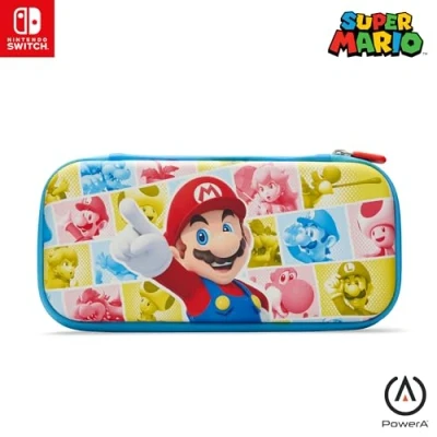 Immagine di custodia sottile PowerA per Nintendo Switch Lite o modello OLED, protettiva, consolle, accessori, memoria, licenza ufficiale : Mushroom Kingdom Reel
