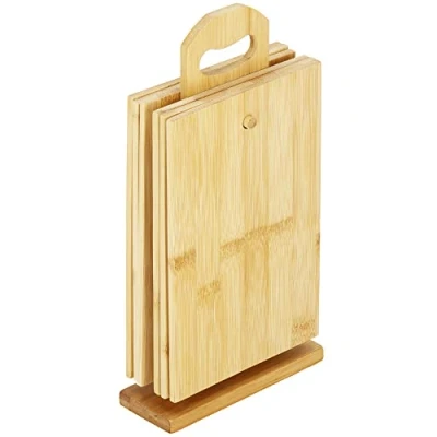 Immagine di SPRINGOS Taglieri in bambù con supporto 14 x 22 cm 6 pezzi