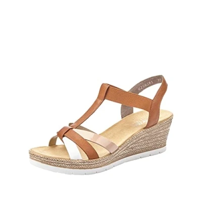 Immagine di Rieker 61995 81, Sandali a Punta Chiusa Donna, Blau (Bianco/Cayenne/Skin 81), 41 EU
