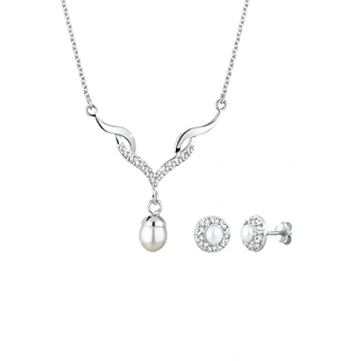 Immagine di Elli Parure Da Donna In Argento 925 Con Zirconia Cubica, 45 Cm
