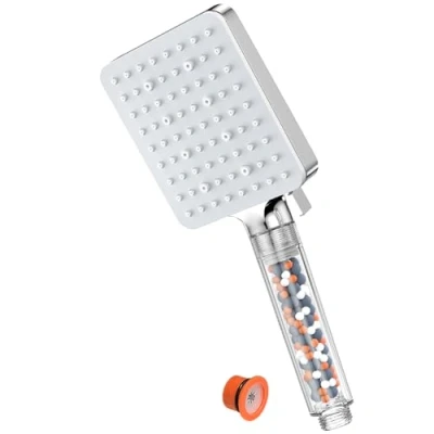 Immagine di Soffione Doccia alta Pressione, Doccino per con Filtro, Anticalcare 6 Modalità Spray, Bianco (115 X 100 mm)