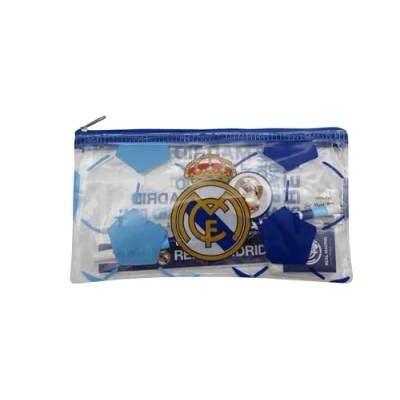 Immagine di Marchi CyP Real Madrid, set di cancelleria, scrittura, righello, gomma, temperamatite, custodia, matita, colore bianco, prodotto ufficiale