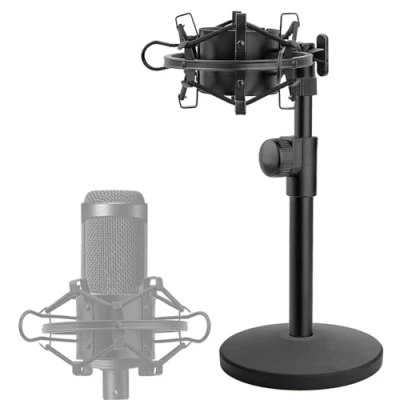 Immagine di Supporto Per Microfono Da Tavolo in Metallo Regolabile Con Antiurto e Parabrezza Schiuma Filtro Anti pop Audio Technica AT2020USB+ AT2035 ATR2500X Studio a Condensatore
