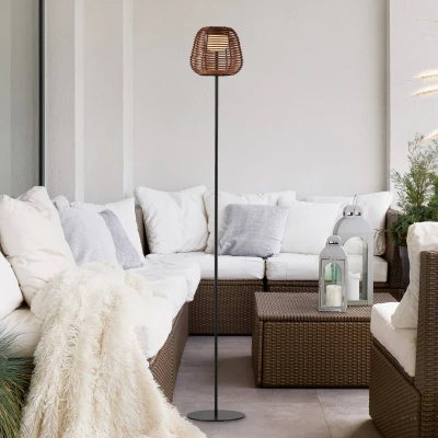 Immagine di JUST LIGHT. Lampada LED da pavimento Askia, in rattan, IP54, touchdim