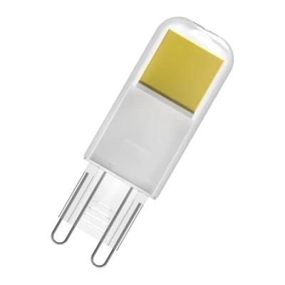 Immagine di OSRAM Lampada LED PIN in vetro trasparente, da 2,6 W per 320 lm, luce bianca calda 2700 K, multicolore, attacco retrofit G9, CRI 80, EEK E, diametro 17 mm.